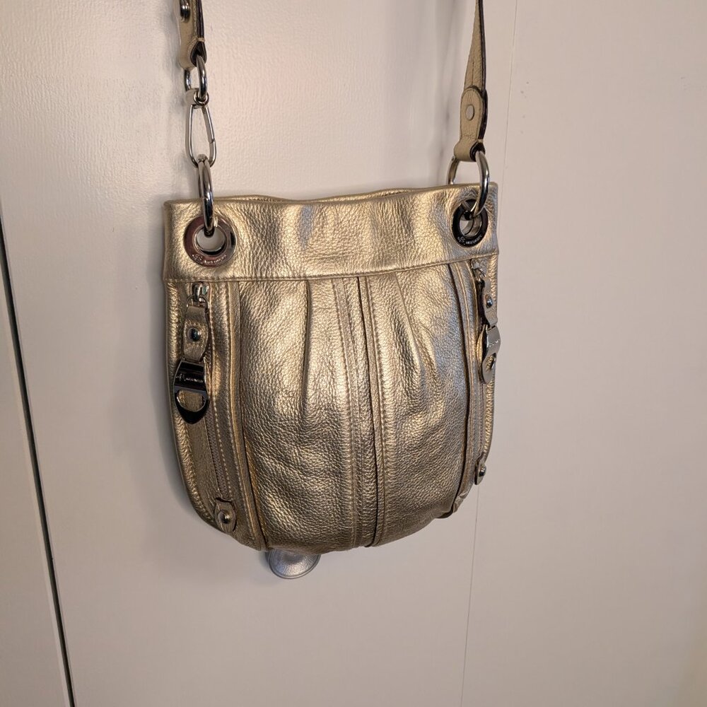 EUC  B. Makowsky Gold Crossbody Bag with Luxurious Shimmer